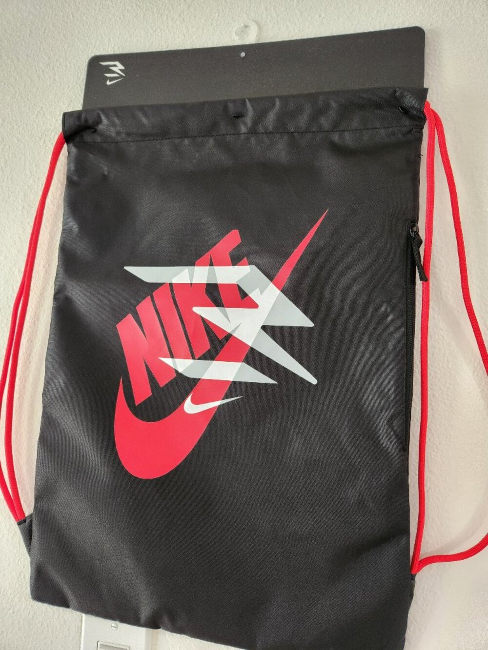 Nike Black Red Drawstring Backpack Gym Sack NWT New With Tags